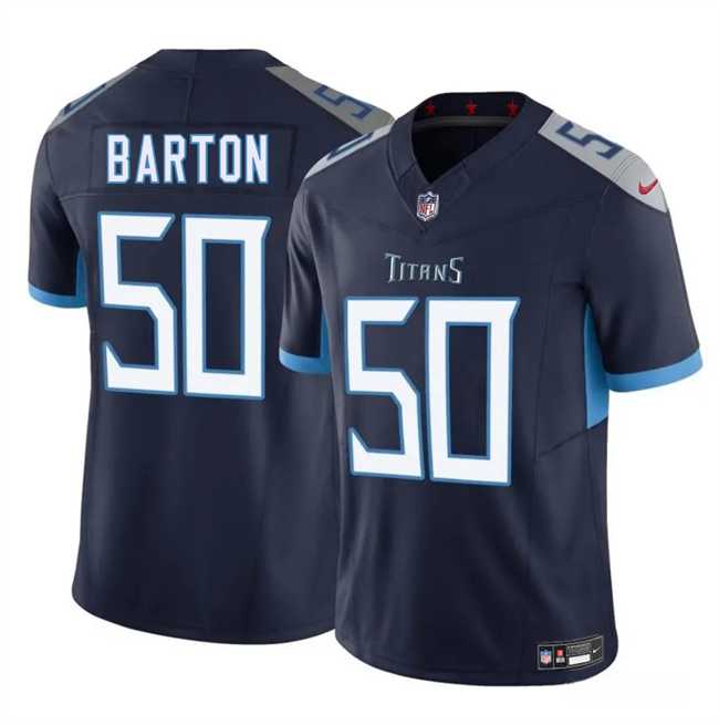 Men & Women & Youth Tennessee Titans #50 Cody Barton Navy 2025 F.U.S.E. Vapor Limited Stitched Jersey->tennessee titans->NFL Jersey